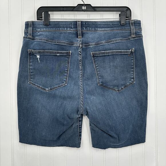 Lularoe Shorts Womens 32 US 14 Skinny Bermuda Cut Off Blue Denim Tummy Panel - Picture 2 of 10